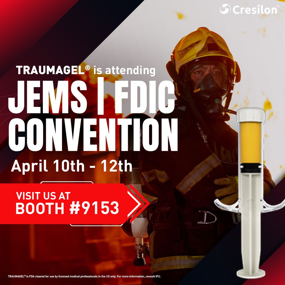Meet us at JEMS | FDIC and learn more about TRAUMAGEL®.
__

#ems #firedepartment #traumacare
