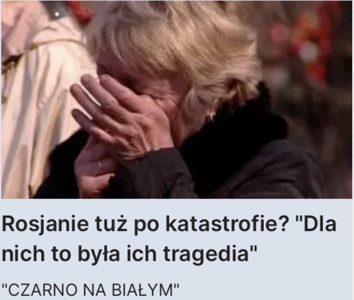 Wy jeszcze nie wiecie, ale w 15. rocznicę Katastrofy Smoleńskiej TVN was nauczy: Rosji należy tego, co się wydarzyło pod Smoleńskiem, współczuć. 
Nieprawdopodobne. #smoleńsk2010