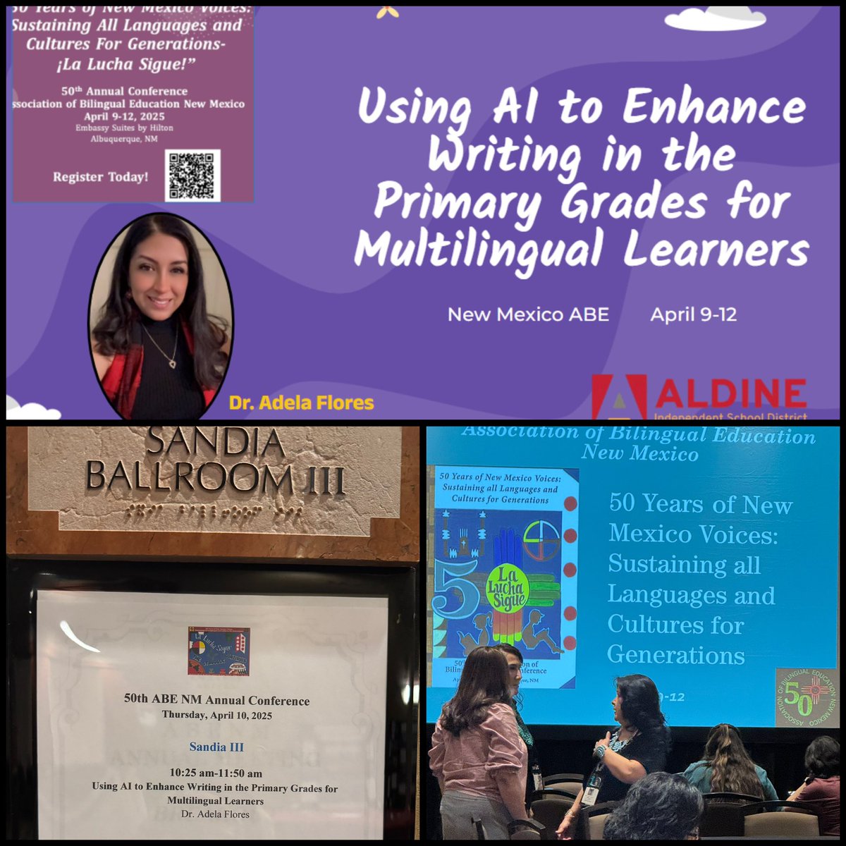 primaryliterac1's tweet image. Honored to represent @AldineISD presenting @NM_ABE today!!!! Come join the fun in learning how to leverage AI for writing in the primary grades. @NickersonCierra @drgoffney @DrFavy @clynvan1 #AldineImpact @AldineEsl