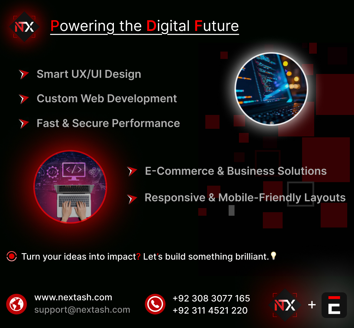 nextash1's tweet photo. Empowering your digital vision with NexTash
Smart UX/UI | Web Dev | E-Commerce | Fast & Secure Solutions | Mobile-Friendly Designs.
๐ https://t.co/vxrqfsi6Rl |
๐ง support@nextash.com
#NexTash #WebDevelopment #DigitalSolutions #UIDesign #TechPartner https://t.co/aRUYieIsV8