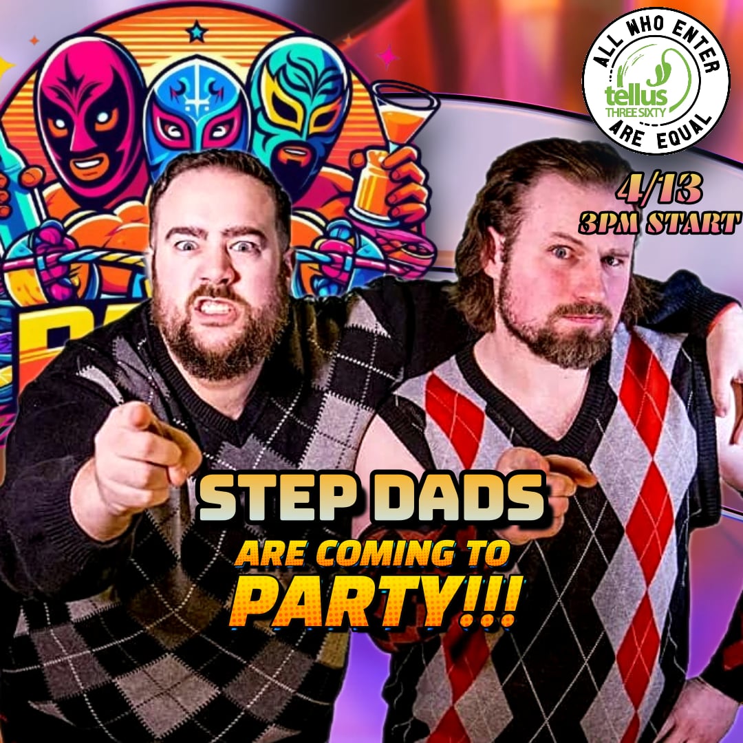 StepdadsWrestle's tweet photo. The Stepdads will chaperone WrestleParty360!

WrestleParty360 Happy Hour
April 13, 2025
Tellus360
Lancaster, Pennsylvania

#AEW #WWE #ProWrestling #Wrestlemania #GCW #CZW #3LW #WWEID #CMPunk #WWERaw #Smackdown #PWM #MLW #Wrestling https://t.co/9adtd2s39i