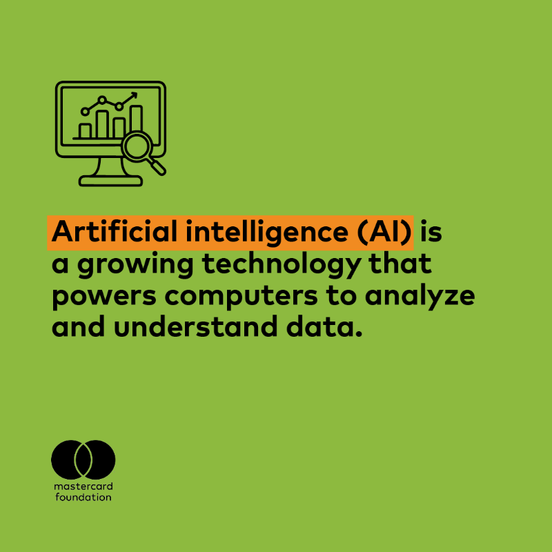 MastercardFdn's tweet photo. Artificial intelligence has the potential to reshape the learning experience. Swipe through to learn the impact it could have on students and teachers, then follow this link to read more: https://t.co/1u1myvBL6I