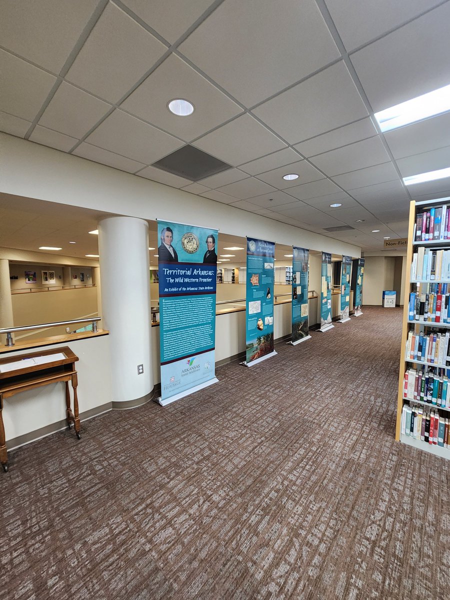 uafslibrary's tweet photo. The Territorial Arkansas exhibit is here! Come check it out anytime during normal library hours on the 2nd floor. https://t.co/0Pj1qgwDja