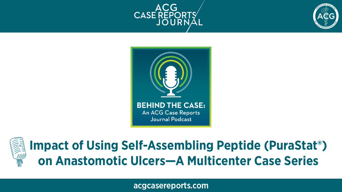 ACGCRJ (@acgcrj) on Twitter photo 🎙️ Behind the Case Podcast 🎙️
Impact of Using Self-Assembling Peptide (PuraStat®) on Anastomotic Ulcers—A Multicenter Case Series
AE <a href="/DaniyalAbbasMD/">Daniyal Abbas</a> interviews Dr. Veeral Oza, Dr. <a href="/MohitGirotra/">Mohit Girotra, MD, AGAF, FASGE, FACG, FACP</a> & <a href="/DrBloodandGuts/">Andy Tau, MD</a>
Listen: gi.org/acgcrpodcasts
Read: bit.ly/4jrmyWA 🎙️ Behind the Case Podcast 🎙️
Impact of Using Self-Assembling Peptide (PuraStat®) on Anastomotic Ulcers—A Multicenter Case Series
AE <a href="/DaniyalAbbasMD/">Daniyal Abbas</a> interviews Dr. Veeral Oza, Dr. <a href="/MohitGirotra/">Mohit Girotra, MD, AGAF, FASGE, FACG, FACP</a> & <a href="/DrBloodandGuts/">Andy Tau, MD</a>
Listen: gi.org/acgcrpodcasts
Read: bit.ly/4jrmyWA