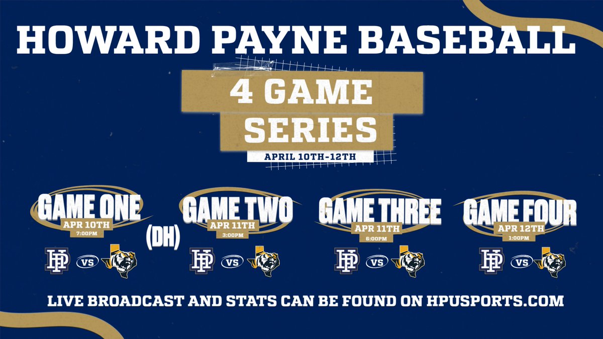 HPU BASEBALL GAMEDAY! 

HPU Fans GET UP! We have a MASSIVE series against No. 25 East Texas Baptist! We need the "Don" packed every game! Let's show the Tigers how the Yellow Jackets play ball! #PacktheDon #Stingem #JacketPride