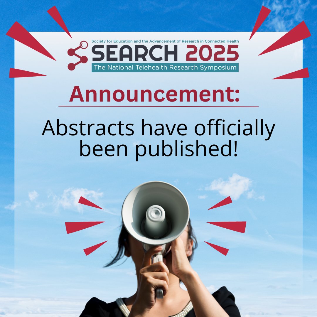 SEARCH 2025 abstracts are now published! Access diverse telehealth research spanning virtual nursing, cardiac care, policy, workforce development, and rural access from our National Symposium.

 Read more: liebertpub.com/doi/10.1089/tm… 

#Telehealth #SEARCH2025