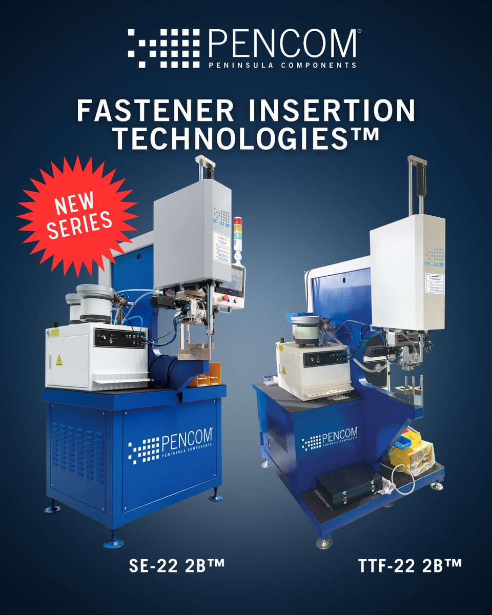 🔹New from PENCOM🔹

The SE-22 2B™ and TTF-22 2B™—the latest advancements in our FIT™ line feature a dual-bowl insertion system to boost speed, enhance safety, and maximize efficiency.

🔗pencomsf.com/articles-updat…

#PENCOM #FIT #Fasteners #Manufacturing