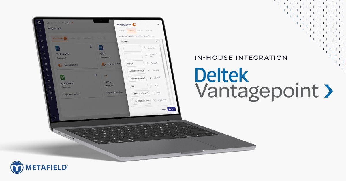 We’re excited to announce the launch of our in-house Vantagepoint integration! Unlike complex third-party integrations, MetaField’s native solution is seamless, supported, and connects you in just 3 hours, not days. Ready to make the switch? Let's talk. hubs.ly/Q03gFFZq0