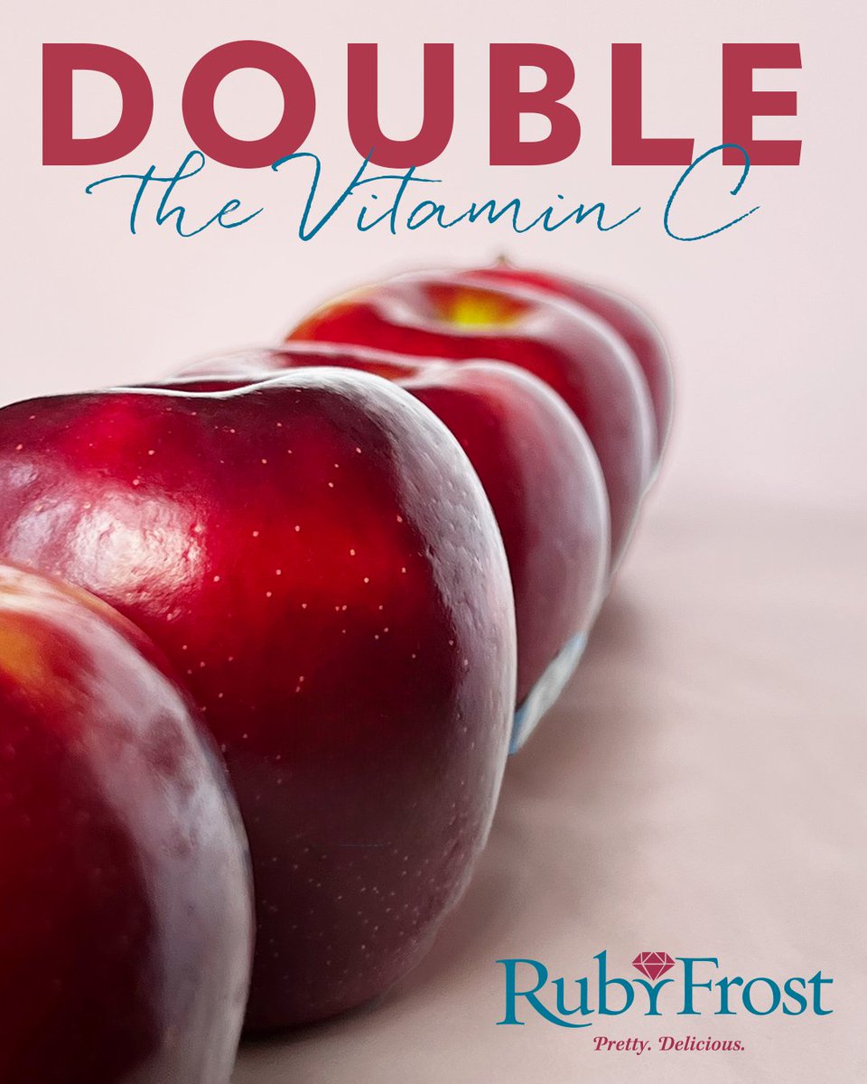 RubyFrostApple's tweet image. Twice as good for you! 🍎🍎RubyFrost apples contain almost 2x the amount of Vitamin C as the typical apple.