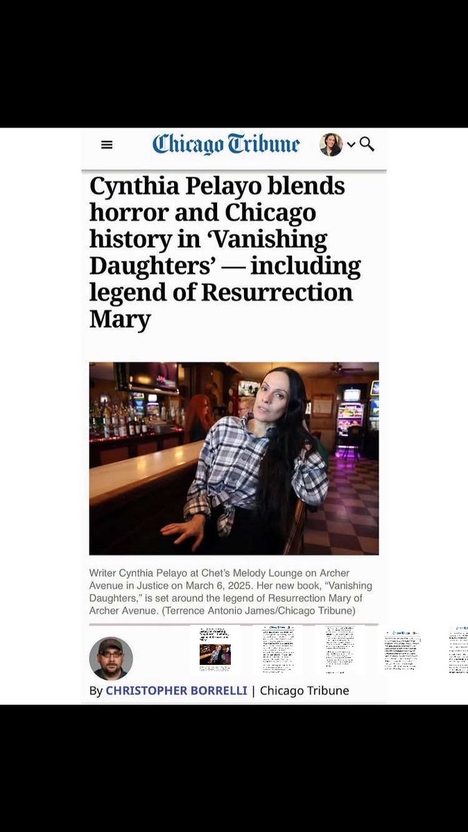 MedinaNick's tweet image. Honored to be mentioned among authors I admire. Thanks, @chicagotribune.
Excerpt from the feature piece on @cinapelayo and her new book, VANISHING DAUGHTERS. Read the full article here: chicagotribune.com/2025/04/08/cyn…
#NewBook #BookTwitter #booktwt #horror #writerscommunity #writers