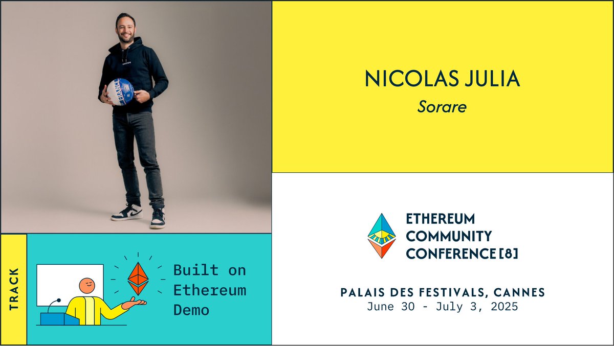 EthCC's tweet photo. Say hello to more EthCC[8] speakers!

Fabrizio Romano Genovese from 20squares, NeverLocal (@fabgenovese)
Track: 🧬 Zero Knowledge & Cryptography

Christoph Niemann from AWS (@chrisdotn)
Track: 💡 For Developers and Users

Nicolas Julia from Sorare (@ni2las)
Track: 🛠️ Built on Ethereum Demo

Sasha Tanase from Web3UX, Thesis, Mezo Network (@sasha_tanase)
Track: 📢 Product & Marketers

See you in Cannes! 💙💛🧡