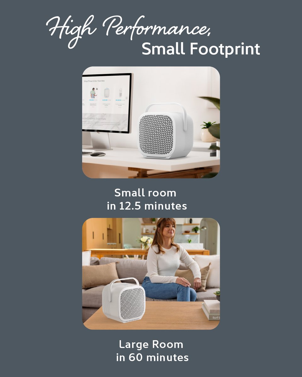 ✨ NEW! PureZone DUO – Fresh Air, Your Way ✨

Just in time for Spring allergies! 🌸 Sleek, whisper-quiet, and powerful, this HEPA air purifier tackles dust, allergens &amp; odors with 3-stage filtration.

👉 Swipe to see all its cool features!