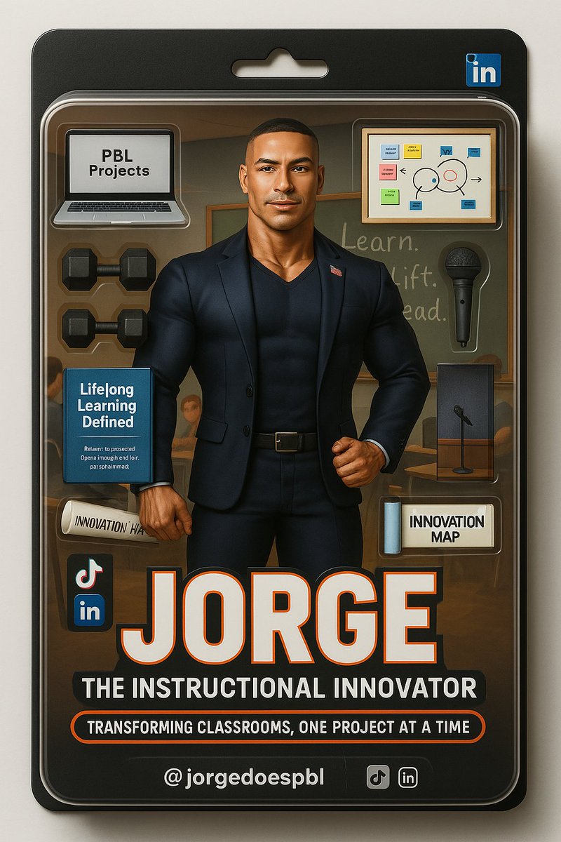 JorgeDoesPBL's tweet photo. Big shoutout to my guy Jesus (@FlippedTECHer) for the prompt that turned me into an action figure—PBL tools, classroom strategy, and a whole lotta purpose. Still working on the muscles tho 😂
If you had your own action figure, what would come in the box?
#PBL #PBLPlus #JorgeDoesPBL #InstructionalInnovation #ChatGPT #LifelongLearning