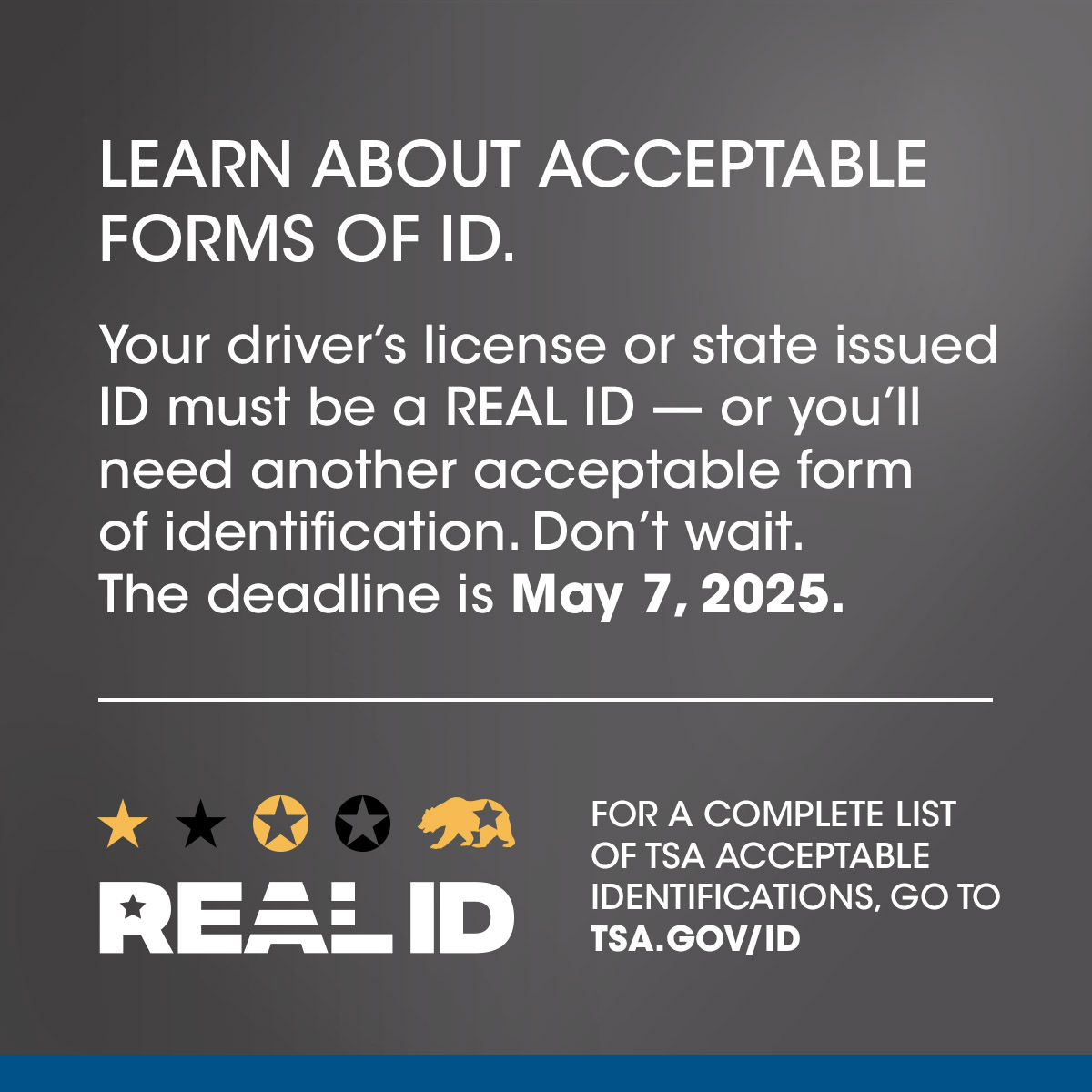 🛫Real adventure awaits those who are #REALIDready. Get your #REALID by May 7, 2025 to board domestic flights. Find out how at dmv.nv.gov/realid.