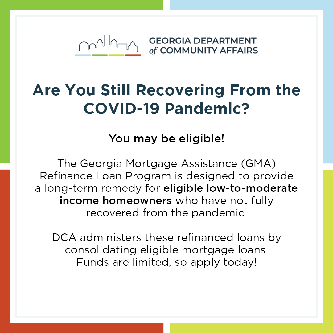 Are you a homeowner who's having trouble financially recovering from the COVID-19 pandemic? If so, you may be eligible for athe Georgia Mortgage Assistance Refinance Loan Program. Discover more about the program and apply today at georgiamortgageassistance.ga.gov #FairHousingMonth