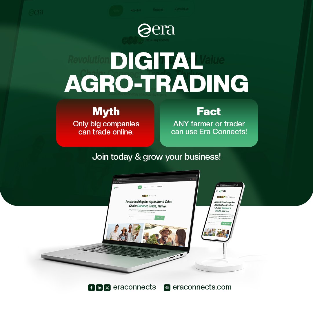 eraconnects's tweet photo. Digital agrotrading is changing the agricultural industry by making trade more efficient, transparent, and accessible for all parties involved. It is helping farmers, traders, and consumers make smarter decisions and drive growth in the agricultural sector. https://t.co/gxRBjsPT9O