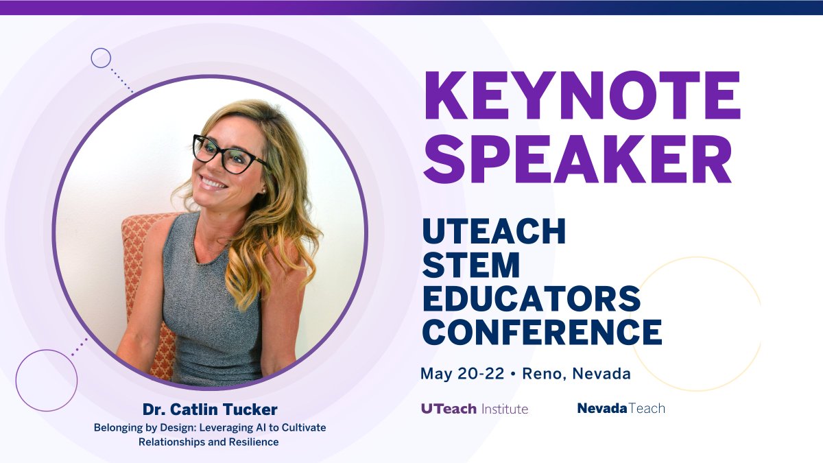 Dr. Catlin Tucker will be our closing keynote speaker at the 2025 UTeach STEM Educators Conference! Join us for "Belonging by Design: Leveraging AI to Cultivate Relationships &amp; Resilience." Don’t miss her insights on innovative teaching!  #UTeachNation
🌟bit.ly/uteachnation