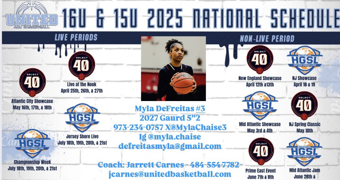 MylaChaise_'s tweet photo. Very Excited to be playing with @unitedNJaau 16u-National for the upcoming spring/summer Aau Season. @jcarnesjr https://t.co/s67XNo0Dd3