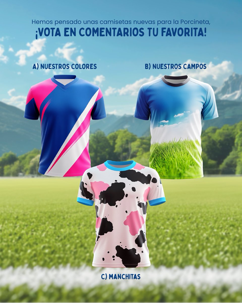 Central Lechera Asturiana (@lecheasturiana) on Twitter photo Tres camisetas, una sola puede ganar 🎽🔥 ¿Cuál llevarías con orgullo? 🙌🏼
Déjanos tu voto en cometarios 👇🏼 <a href="/PorcinosFC/">Porcinos FC</a>
#CentralLecheraAsturiana #NoEsUnSaborCualquiera #YoBeboLeche #PorcinosFC Tres camisetas, una sola puede ganar 🎽🔥 ¿Cuál llevarías con orgullo? 🙌🏼
Déjanos tu voto en cometarios 👇🏼 <a href="/PorcinosFC/">Porcinos FC</a>
#CentralLecheraAsturiana #NoEsUnSaborCualquiera #YoBeboLeche #PorcinosFC