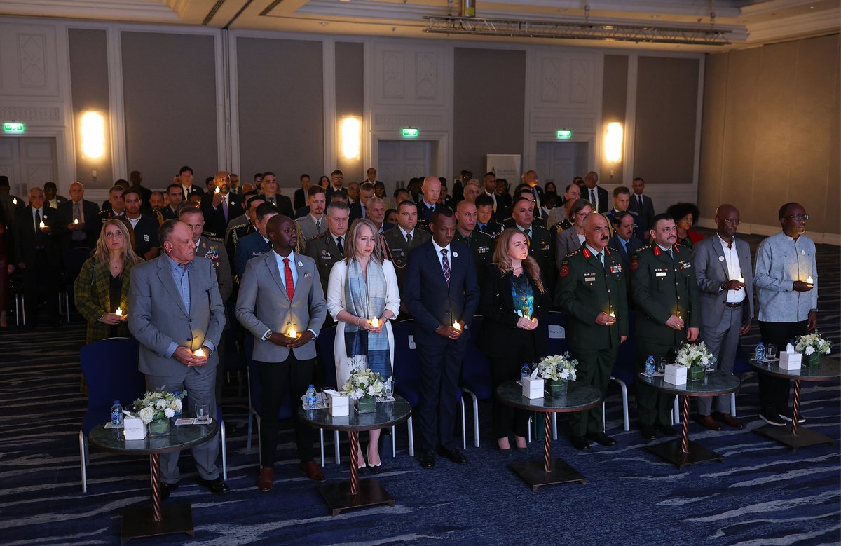 RwandaInJordan's tweet photo. This afternoon, the Embassy of Rwanda in Jordan hosted a Kwibuka 31 event to mark the 31st anniversary of the 1994 Genocide against the Tutsi. The ceremony was presided over by Col. Ephraim Ngoga and attended by H.E. Dr. Nancy Namrouqa, UN Resident Coordinator Ms. Sheri Ritsema-Anderson, and members of the diplomatic corps, the Rwandan community, and friends of Rwanda.

أقامت سفارة رواندا في الأردن اليوم فعالية لإحياء الذكرى الـ31 للإبادة الجماعية ضد التوتسي في 1994. ترأس الفعالية العقيد إفرايم نغوغا وحضرها معالي الدكتورة نانسي نمروقة، والمنسقة المقيمة للأمم المتحدة السيدة شيري ريتسيما أندرسون، وأعضاء السلك الدبلوماسي والجالية الرواندية وأصدقاء رواندا.

#Kwibuka31
#Rwanda
#genocideAgainstTutsi