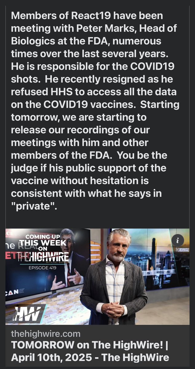 MikkiWillis's tweet photo. EXPOSING THE FDA!
Tune in to The HighWire APRIL 10th if you’re interested in seeing Mikki, Bri Dressen, and Matt Guthrie unveil hours of never before seen Zoom calls with Peter Marks! 

TheHighWire . com https://t.co/LKzEFrbNEU