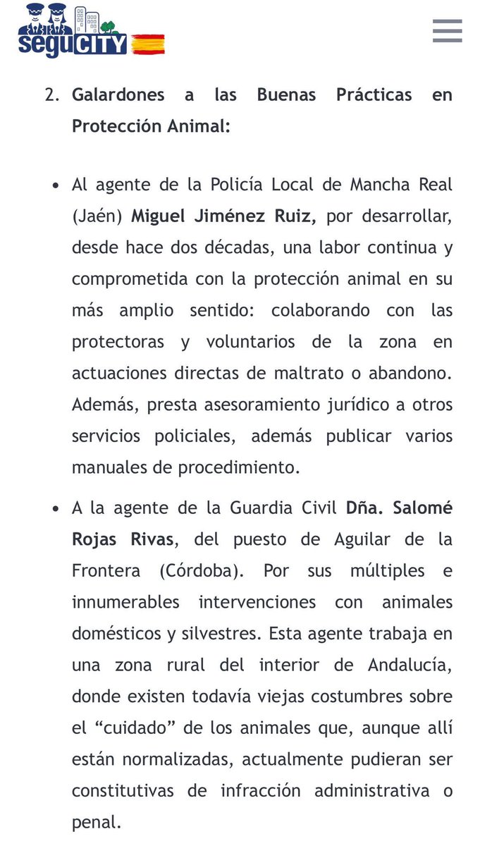 🔵Desde <a href="/damacjuristas/">damacjuristas</a> nos sentimos tremendamente orgullosos el que dos de los miembros que componen nuestra Asociación hayan sido elegidos para recibir los Galardones a las Buenas Prácticas en Protección Animal. 

🔵ENHORABUENA COMPAÑEROS!
