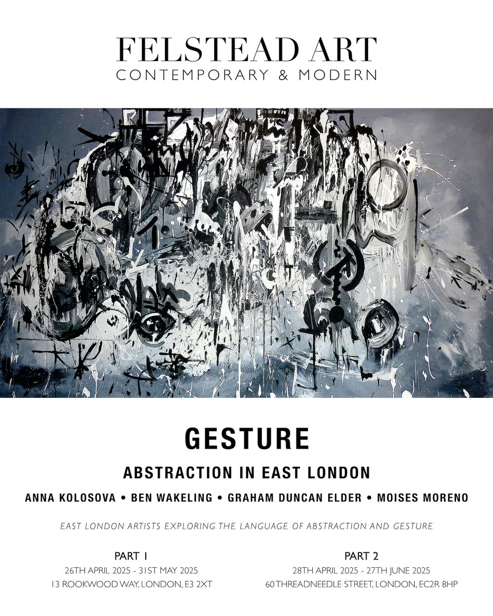 eyeshow1's tweet photo. 'GESTURE' 

We’re excited to announce our next exhibition ‘Gesture’, showcasing 4 East London artists exploring the language of abstraction.

PART 1 | TRAMPERY

26th April - 31st May 2025
Private View 25th April 2025
13 Rookwood Way, London, E3 2XT
Nearest tube: Hackney Wick https://t.co/VbZ3UjLYFl