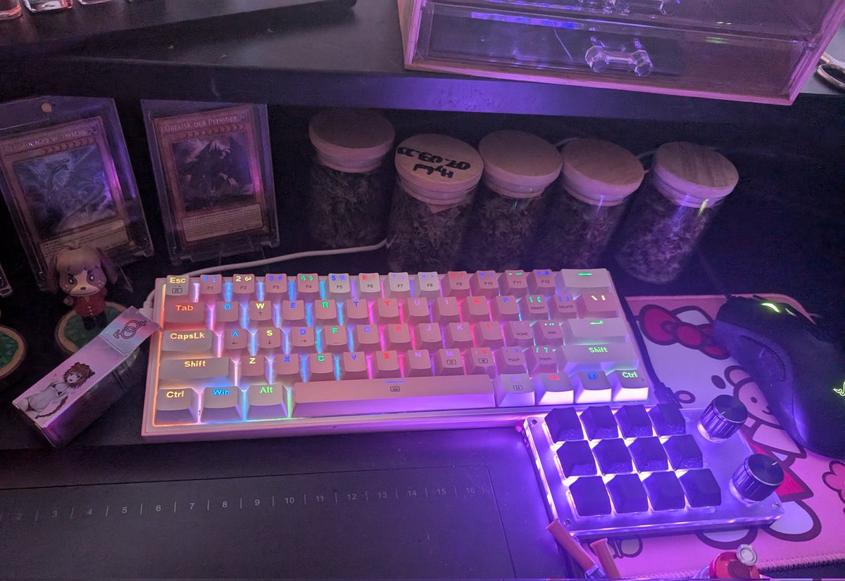 My setup, just ignore the mental illness keyboard