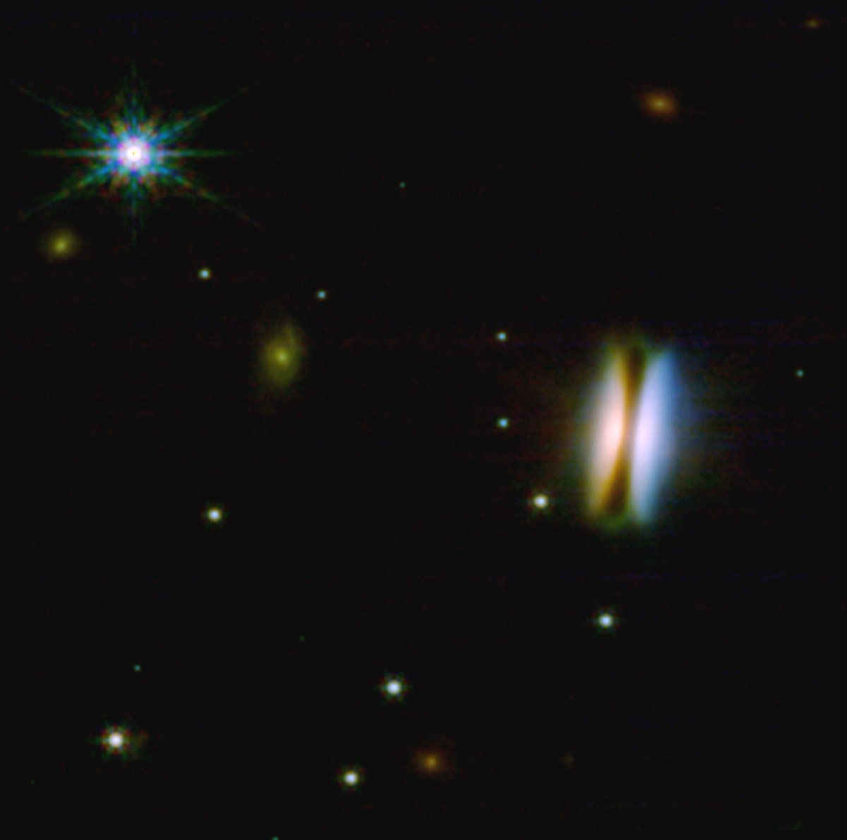 landru79's tweet photo. James #Webb Space Telescope #JWST
Dust Settling and Grain Evolution across the Nearby Population of Edge-on Protoplanetary Disks
PROP FLYING-SAUCER
TARG #2MASS J16281370-2431391
date_obs: 2024-04-09
pi_name: Menard, Francois
Instrument: #NIRCAM
NASA/ESA/CSA/STScI/j. Roger https://t.co/e3xteKXeZC