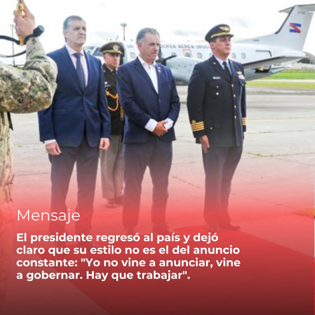 “Yo no vine a anunciar, vine a gobernar”, afirmó <a href="/OrsiYamandu/">Yamandú Orsi</a> tras su regreso de Centroamérica. 

Dijo que lo importante es “lo que la gente vive” y no las promesas.

Leer más en ➡️ informarte.com.uy/orsi-yo-no-vin…