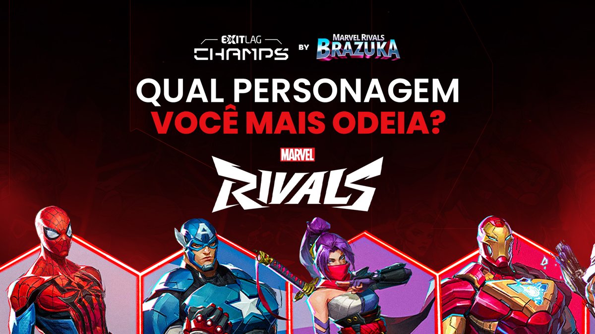 ExitLagBR's tweet photo. Dos criadores de "Qual é seu personagem Favorito?” vem aí…

Quem é aquele personagem mais odiado no universo de Marvel Rivals que irá ser banido no Champs o tempo todo?

Deixa nos comentários e já garanta a sua inscrição no ExitLag Champs!

https://t.co/MKFvjBbKUp

#Exitlag #ExitlagChamps #Champs #MarvelRivals #Marvel