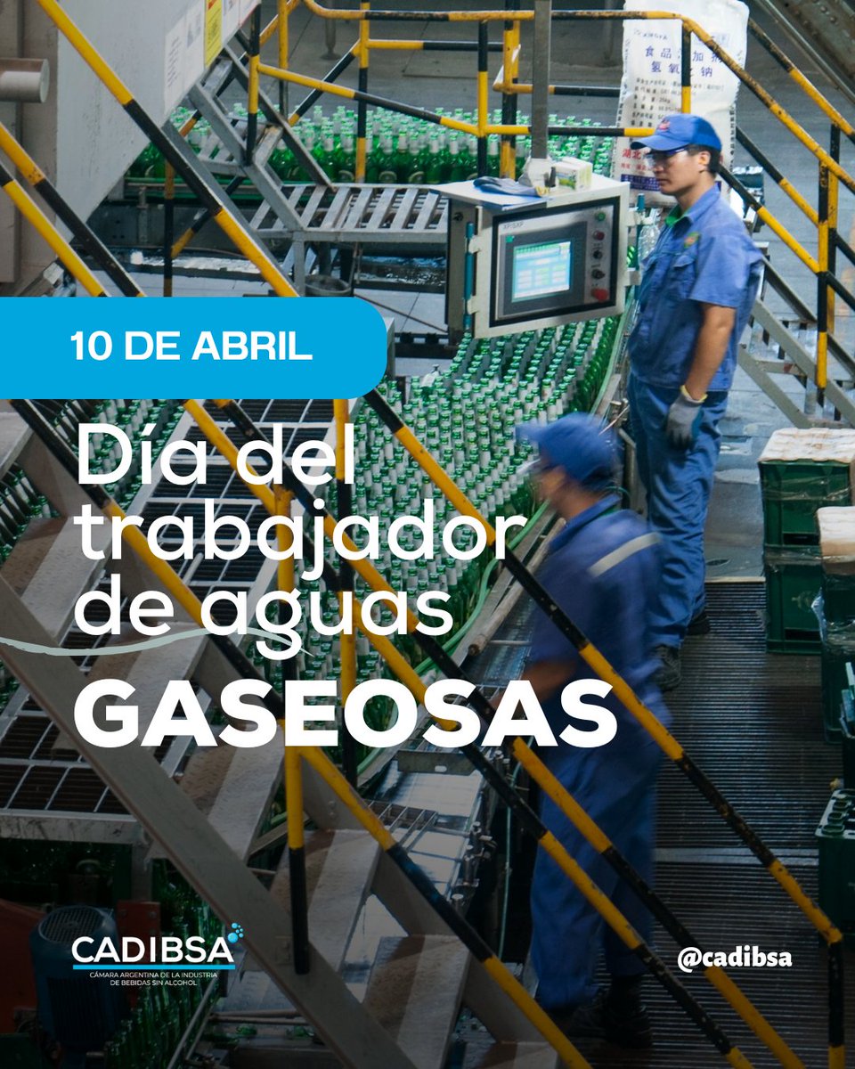 Cadibsa's tweet photo. ¡Saludamos en su día a todos los trabajadores de aguas gaseosas! 👏👏

#CADIBSA #DíaDelTrabajadorDeAguasGaseosas https://t.co/cjWAiMWgHc
