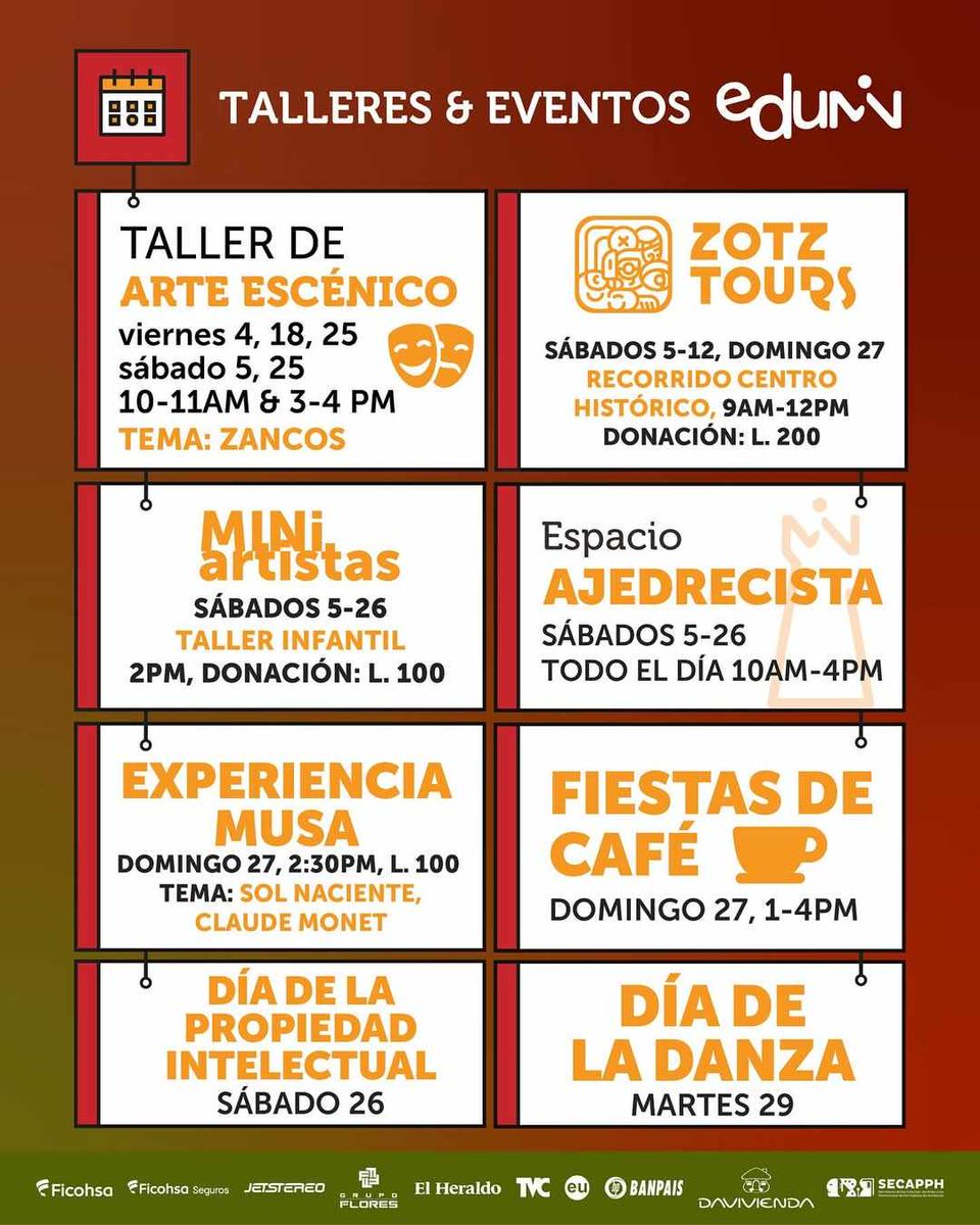 CCCTeg's tweet photo. Nos vemos en el @minhonduras
Les invitamos a seguir la agenda del mes de abril en  el MIN. Nuestros horarios habituales: martes a sábado de 9:00 a. m. a 5:00 p. m. y domingo de 10:00 a. m. a 4:00 p. m. #VenitealMIN 
¡Te esperamos! https://t.co/U8aWGn8Rq4