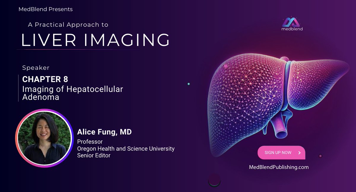 📢 Our speaker for Chapter 8: Imaging of Hepatocellular Adenoma — Dr. Alice Fung, MD! 🩺 Dr. Fung will guide us through an imaging-based diagnostic approach to hepatocellular adenomas, focusing on associations, subtypes and complications. 
#Hepatology #Radiology #MRI #MedEd