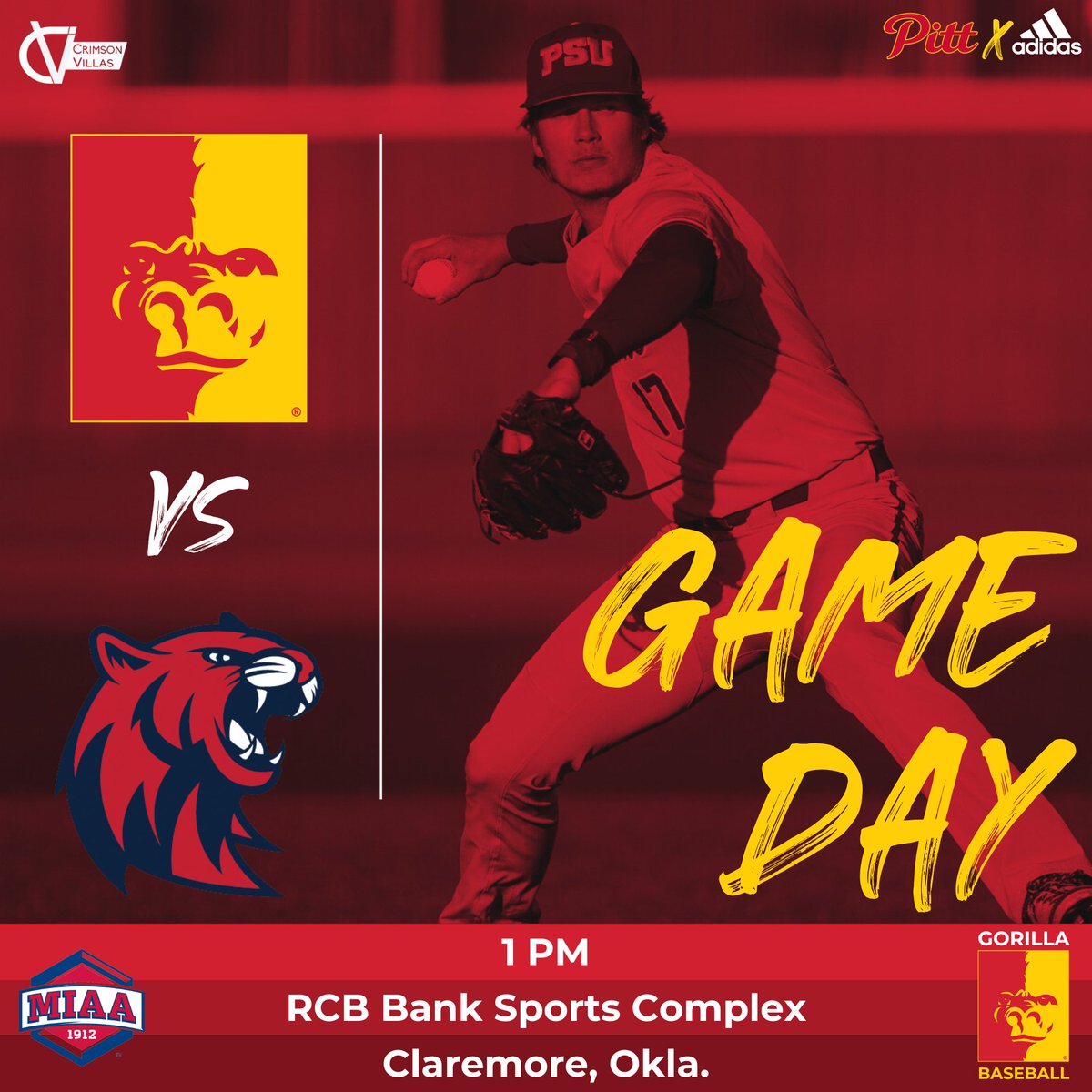 ⚾️GAMEDAY⚾️

Pitt State Baseball faces Rogers State this afternoon for game two of their three-game series 🦍⚾️

First pitch is at 1 PM.

<a href="/GorillasBSB/">Pitt State Baseball ⚾️</a>|<a href="/pittstate/">Pittsburg State</a>