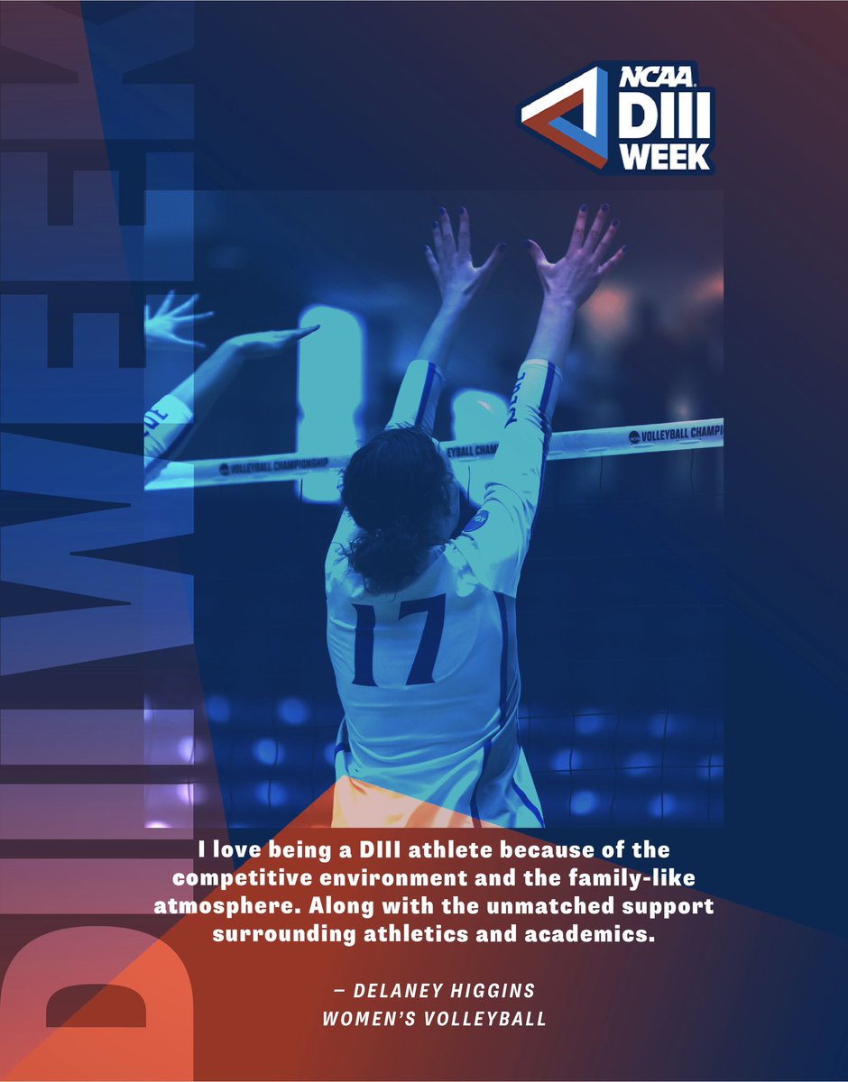 It’s time to hear from junior women’s volleyball player, Delaney Higgins, about her #WhyD3!