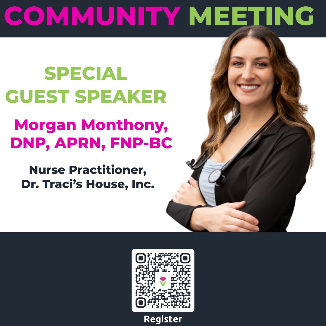 🌟 You're Invited! 🌟
Join us for our upcoming Community Meeting with Morgan Monthony, RN at Dr. Traci's House.
She’s passionate about patient-centered care and empowering Tampa Bay families! 💪🏽🩺
📍 Be informed.  Be involved.
🗓️ Register now
🔗 hschillsborough.qrplanet.com/cm2025