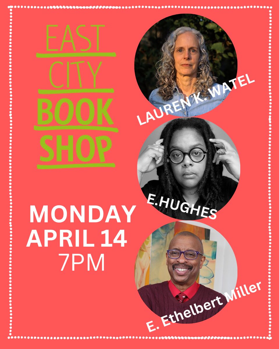 DC! Lauren K. Watel, E. Ethelbert Miller, and I will be reading at East City Books! 

Register here: 
eventbrite.com/e/hybrid-event…