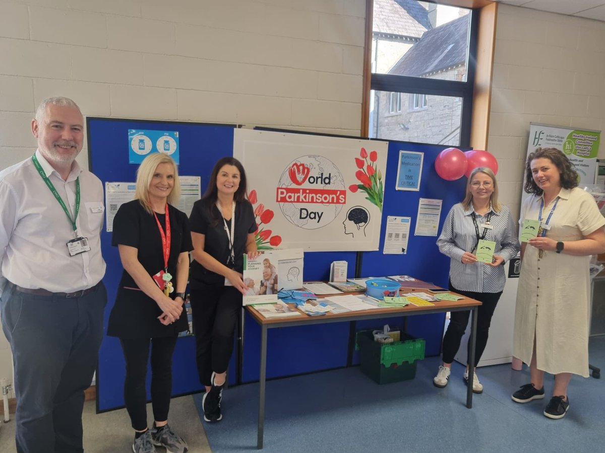 Navan #Pharmacy Team had a stand for #worldparkinsonsday . Hospital Pharmacy Teams are at the forefront of #MedicinesSafety , especially in high risk groups with complex medication needs.