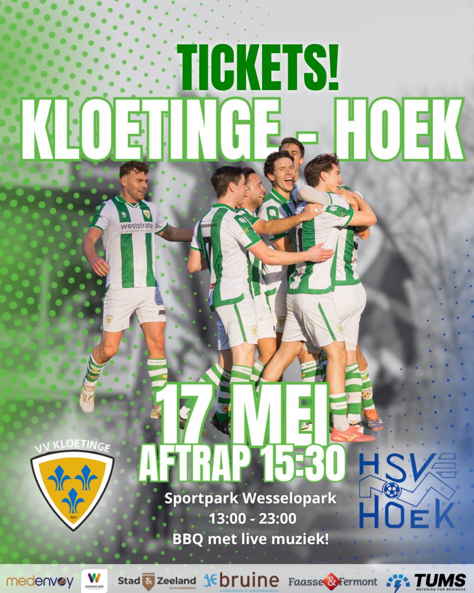 vvkloetinge's tweet photo. Op 17 mei staat de wedstrijd VV Kloetinge 🆚 Hoek weer op het programma! ⚽🔥 Om 15:30 uur is de aftrap, en het belooft een spannende strijd te worden. Zorg dus dat je erbij bent en koop nu je tickets: https://t.co/mJN5n7MUgO!
Ben jij erbij?⚽
#VVKloetinge #KloetingeHoek #Derdy https://t.co/7dk72HvWaO