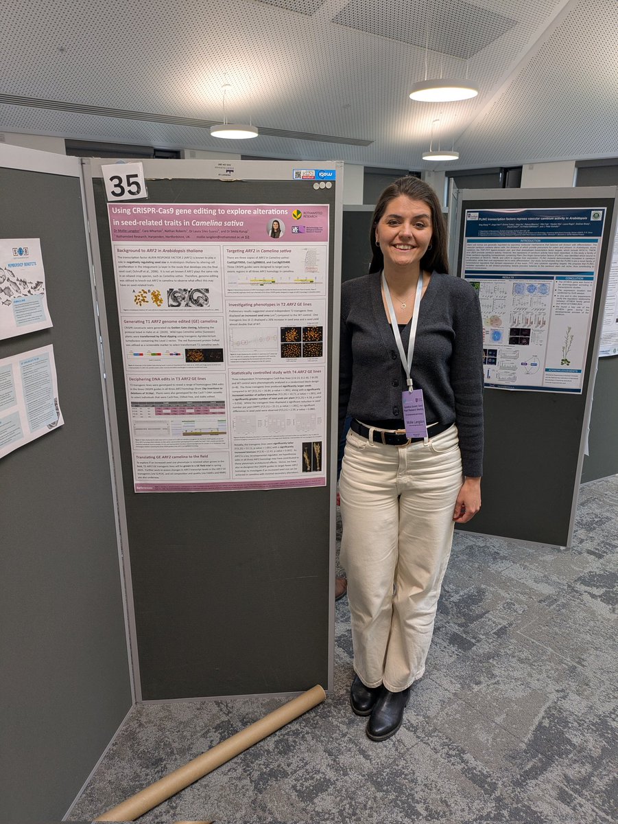LangdonMollie's tweet image. It was great to attend the @GenSocUK_Plants 'Seed Plant Research Meeting' in Durham this week. I really enjoyed the range of talks, networking, & presenting our research on genome editing in camelina. Thank you to @GenSocUK for awarding me a travel grant to support my attendance!