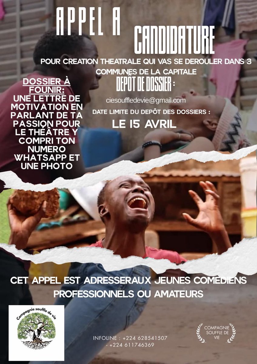 MohamedPlayer2's tweet photo. Appel destiné aux comédiens 
Résident en Guinée https://t.co/4Qo0qVciO0