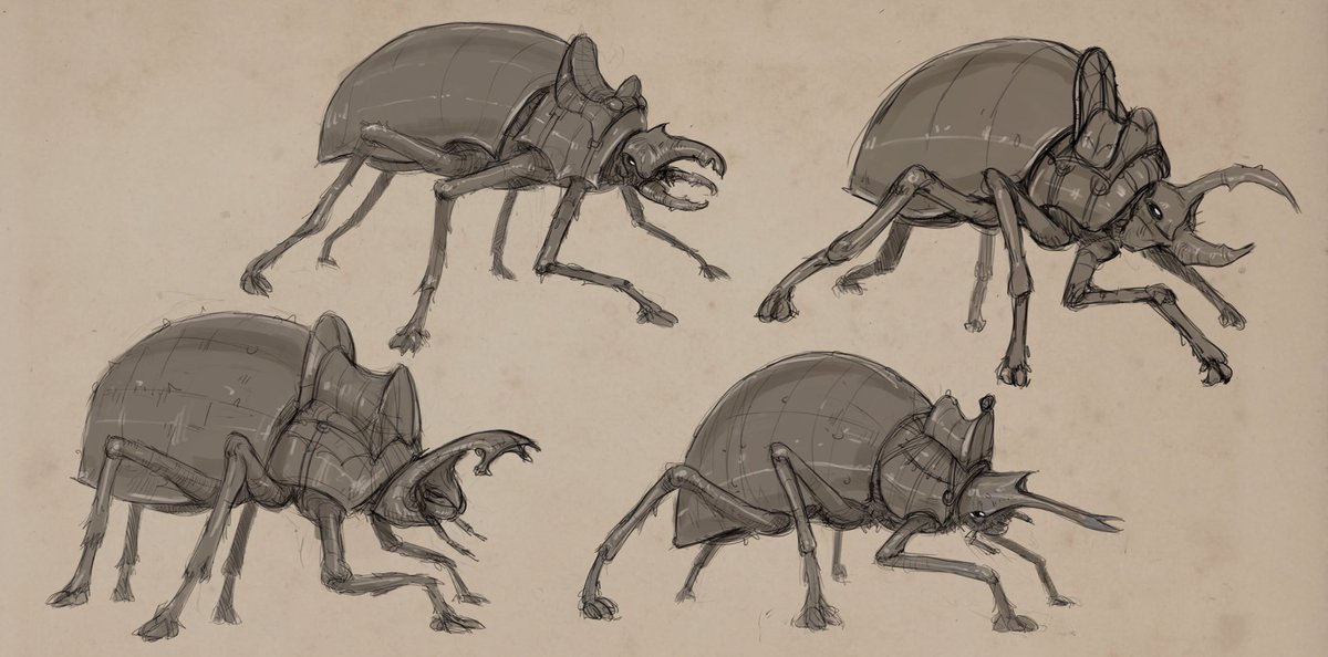 EskoArts's tweet photo. Sketching some bugs for my knights to ride 
#digitalart #conceptart #characterdesign https://t.co/sTnsYpk0NS