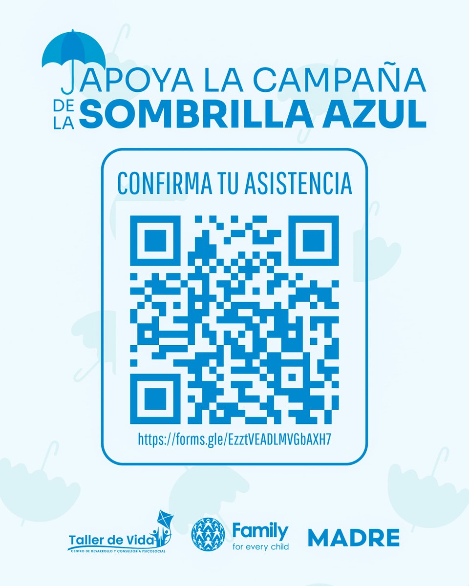 ☂️¡Apoya la campaña de la Sombrilla Azul!

El próximo 23 de abril a las 3:00 p.m. te invitamos a sumarte y apoyar la campaña de la Sombrilla Azul, una iniciativa que nos une para proteger a los niños varones de todas las formas de violencia, en especial la violencia sexual.