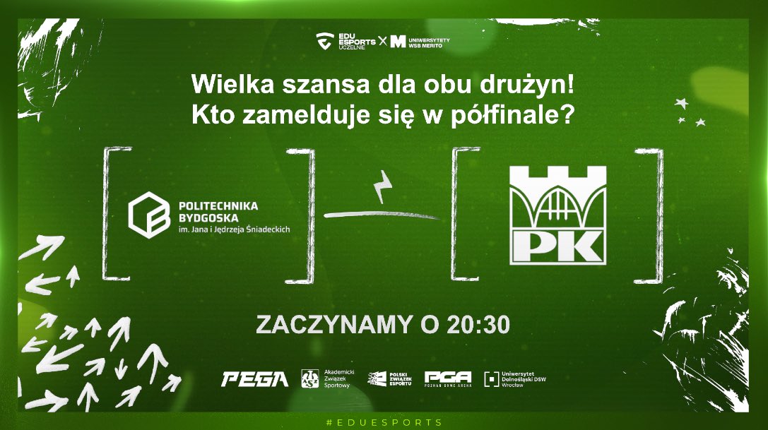kelommolek's tweet photo. Dla jednych czwartek to taki mały piątek, a dla nas dzisiejszy dzień to dzień prawdziwych emocji! 🔥

Wielka szansa dla @Pol_Bydgoska i Politechniki Krakowskiej żeby zameldować się w półfinale turnieju @edu_esports! 😎

Widzimy się na transmisji 📺: https://t.co/FQj5RWo8nv https://t.co/VLJqRpdn8A