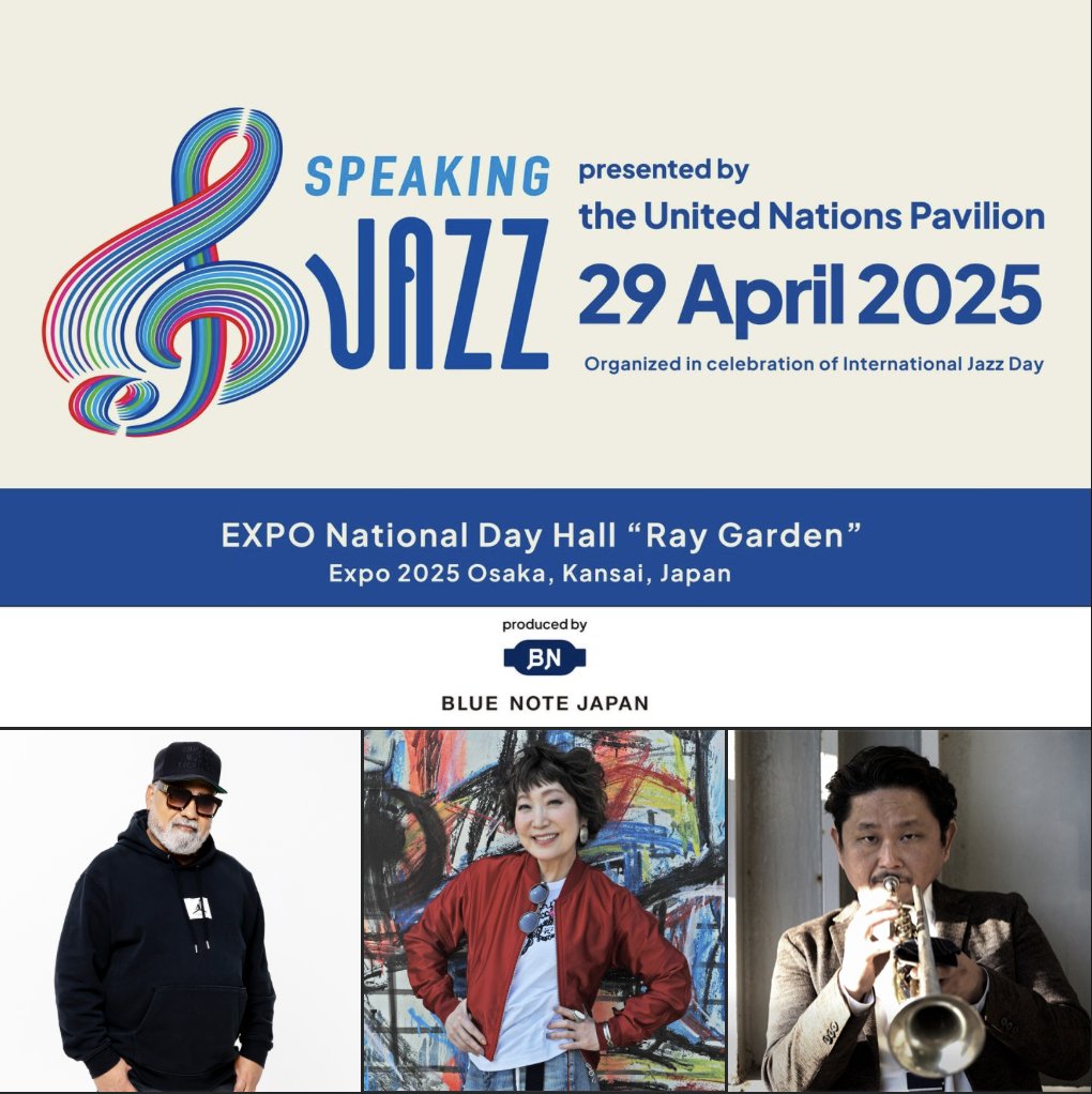 Bluey (@incognito_world) on Twitter photo Very excited to announce joining <a href="/hirosemusic/">広瀬未来</a> Jazz Orchestra @大阪万博 <a href="/expo2025_japan/">Expo2025 大阪・関西万博</a> <a href="/expo2025japan/">Expo 2025 Osaka Kansai</a> to celebrate <a href="/IntlJazzDay/">InternationalJazzDay</a>🔥
🎌 <a href="/CitrusSun/">Citrus Sun</a> Japan Tour 2025🎋
30 Apr Incognito DJs @ Blue Yard
1 May クラブクアトロ Osaka
2~5 May <a href="/BlueNoteTokyo/">ブルーノート東京</a>
#EXPO2025 #UNESCO #UnitedNations Very excited to announce joining <a href="/hirosemusic/">広瀬未来</a> Jazz Orchestra @大阪万博 <a href="/expo2025_japan/">Expo2025 大阪・関西万博</a> <a href="/expo2025japan/">Expo 2025 Osaka Kansai</a> to celebrate <a href="/IntlJazzDay/">InternationalJazzDay</a>🔥
🎌 <a href="/CitrusSun/">Citrus Sun</a> Japan Tour 2025🎋
30 Apr Incognito DJs @ Blue Yard
1 May クラブクアトロ Osaka
2~5 May <a href="/BlueNoteTokyo/">ブルーノート東京</a>
#EXPO2025 #UNESCO #UnitedNations