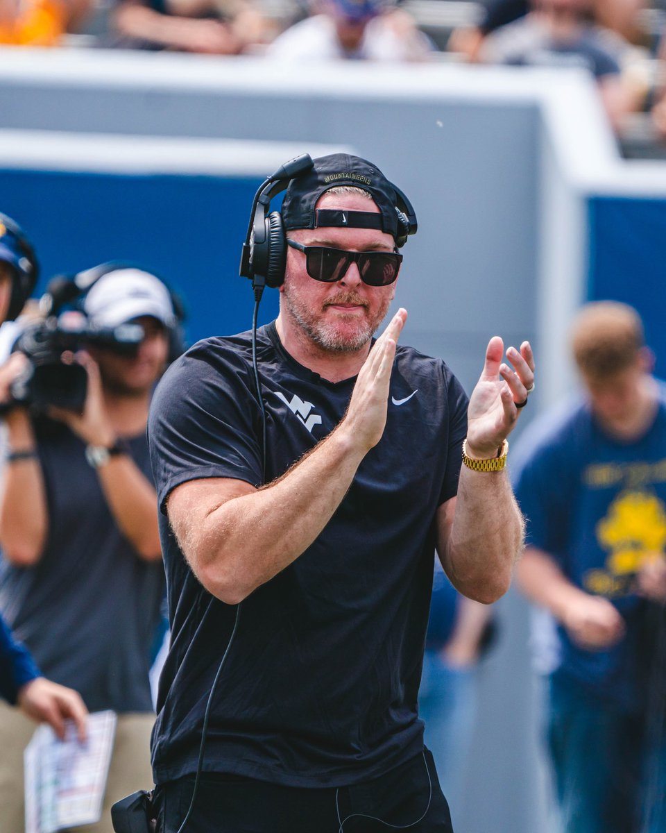 WVUfootball's tweet image. We know Pat can put on a show 🎙️

#BigNightAHT