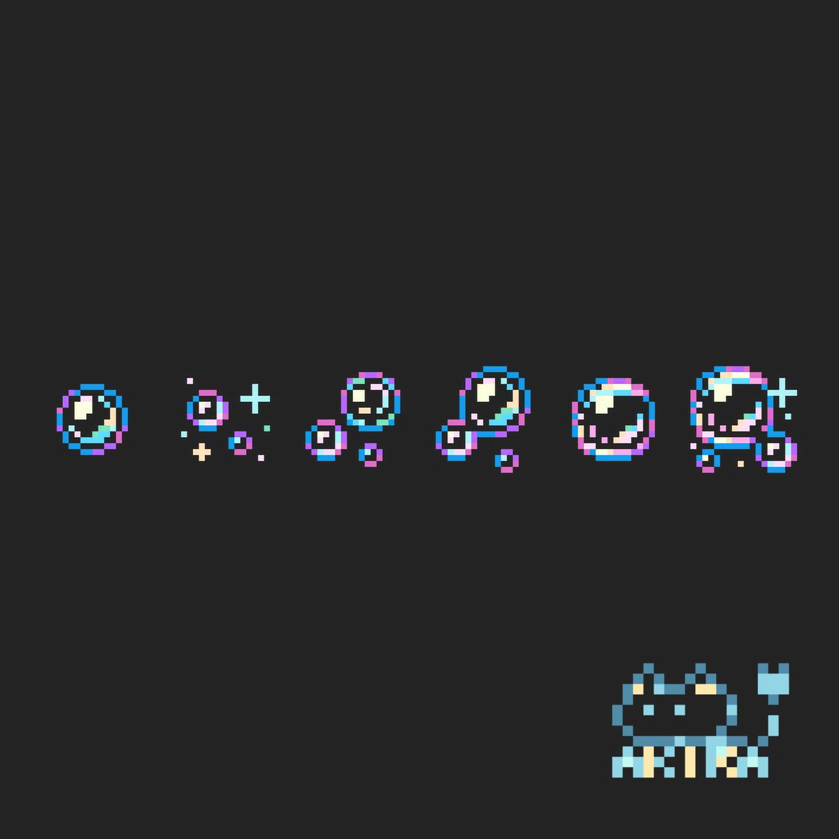 𐔌ᵔ ܸ>⩊<︎︎ ͡ 𐦯ᡣ𐭩🤍🫧
 #pixelart  #ドット絵