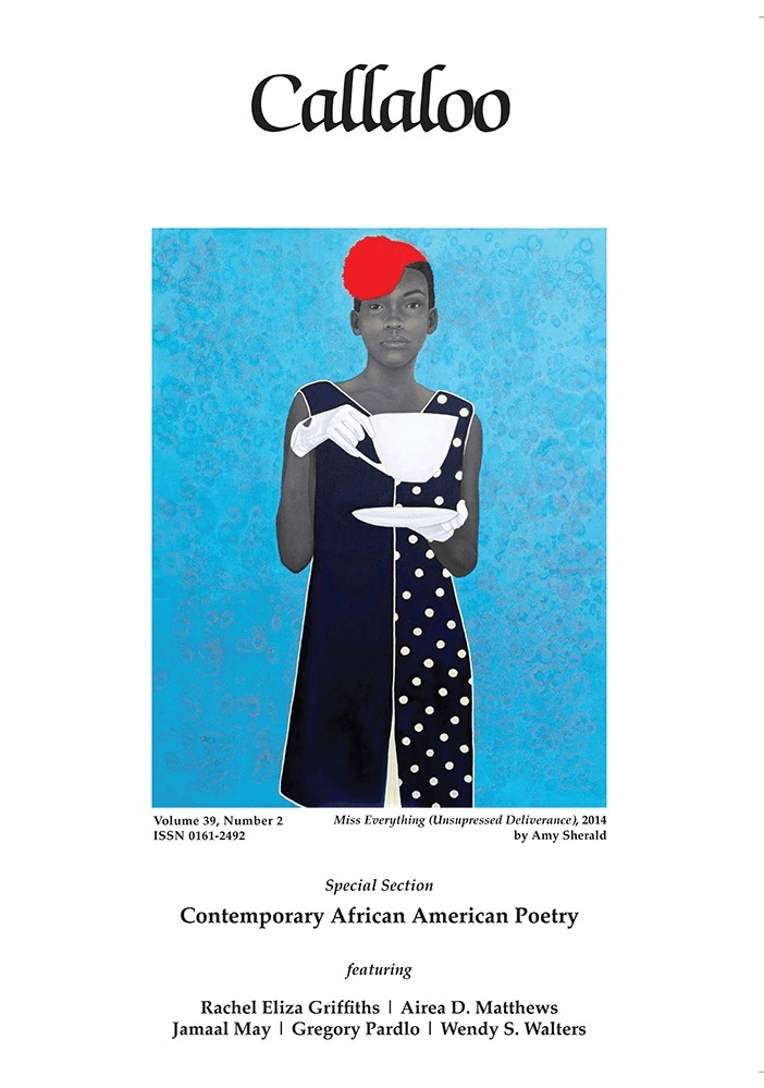 Callaloo Journal (@callaloofoundtn) on Twitter photo We loved to see Amy Sherald's "Miss Everything (Unsuppressed Deliverance)" on the March 24 <a href="/NewYorker/">The New Yorker</a> cover! It also appeared on the cover of Callaloo's Vol. 39.2 in 2016!
Do you have a favorite Callaloo cover? Take a shot and share it with us! We loved to see Amy Sherald's "Miss Everything (Unsuppressed Deliverance)" on the March 24 <a href="/NewYorker/">The New Yorker</a> cover! It also appeared on the cover of Callaloo's Vol. 39.2 in 2016!
Do you have a favorite Callaloo cover? Take a shot and share it with us!