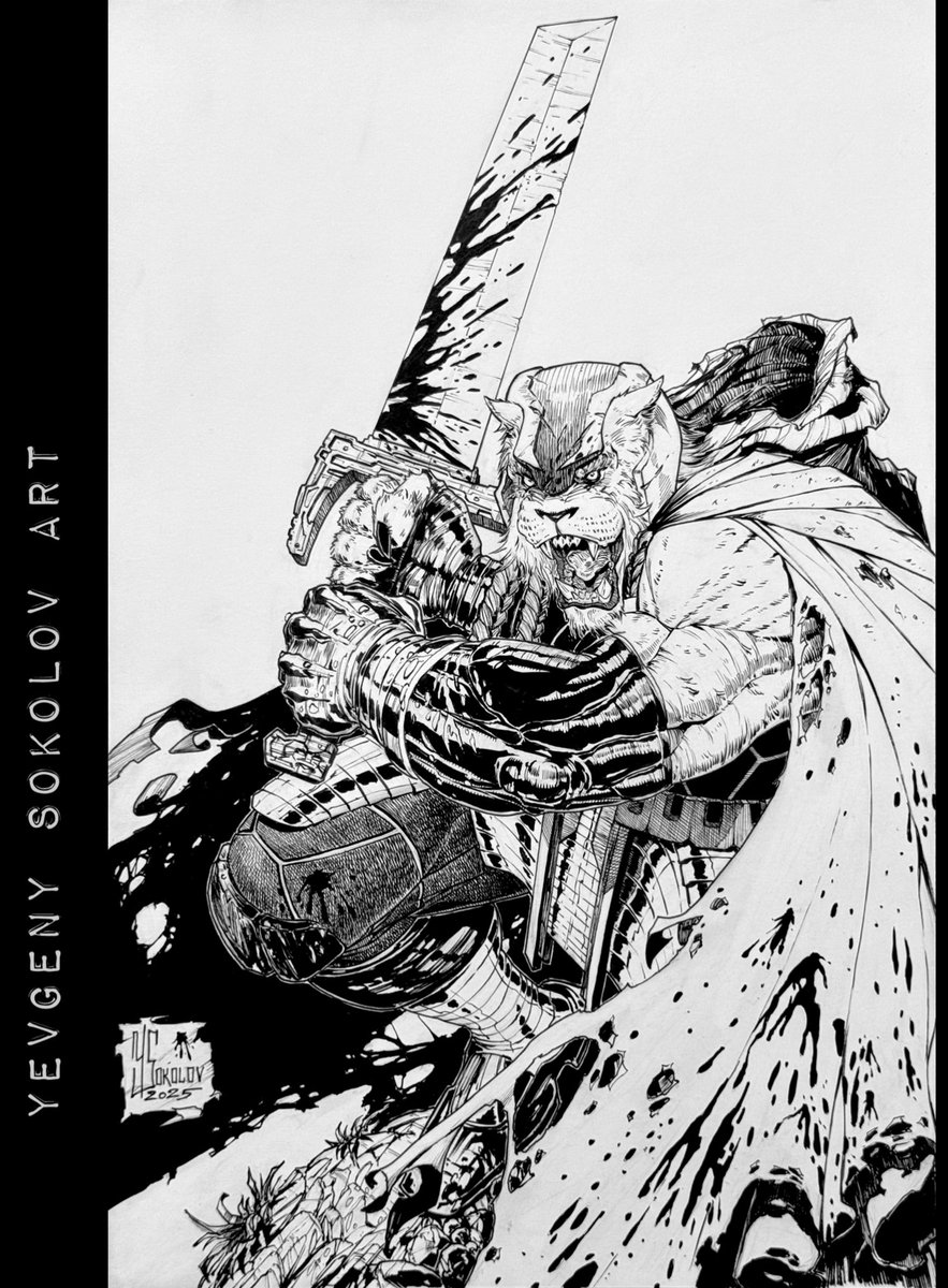 The Battle Beast is All finished!! 
Ink over graphite, 11x17
<a href="/ImageComics/">Image Comics</a> #ImageComics <a href="/RyanOttley/">RYAN OTTLEY</a> <a href="/RobertKirkman/">Robert Kirkman</a> #invincible #drawing #comicartist #battlebeast